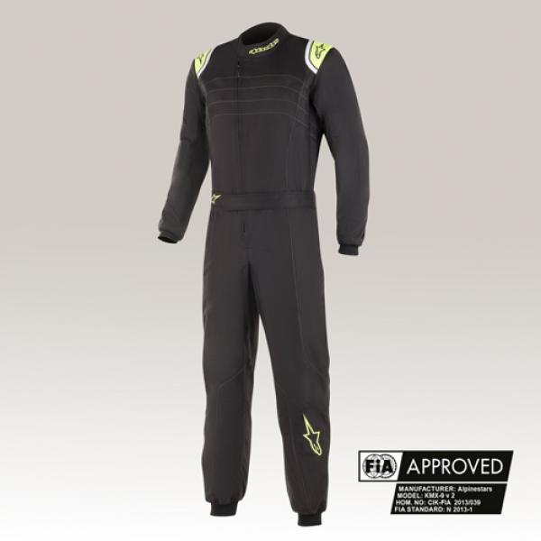 Alpinestars Kart Overall KMX-9 V2 | schwarz/neon-gelb Gr. 140